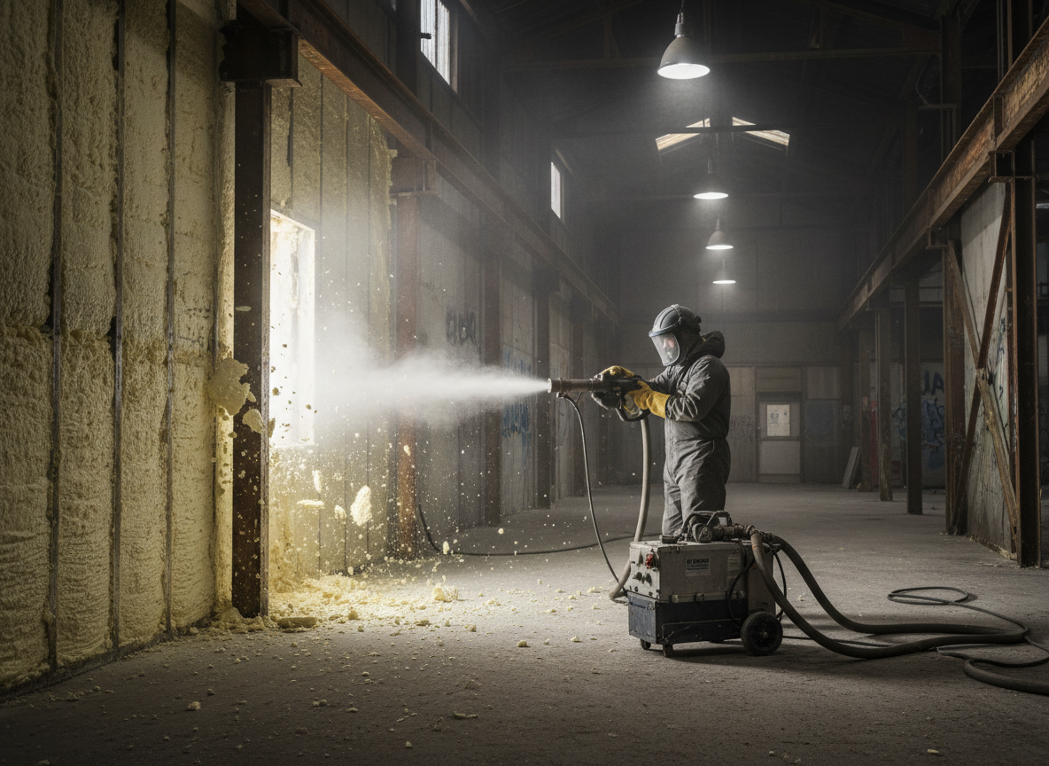 Dry Ice Blasting Spray Foam Removal in Scunthorpe, North Lincolnshire